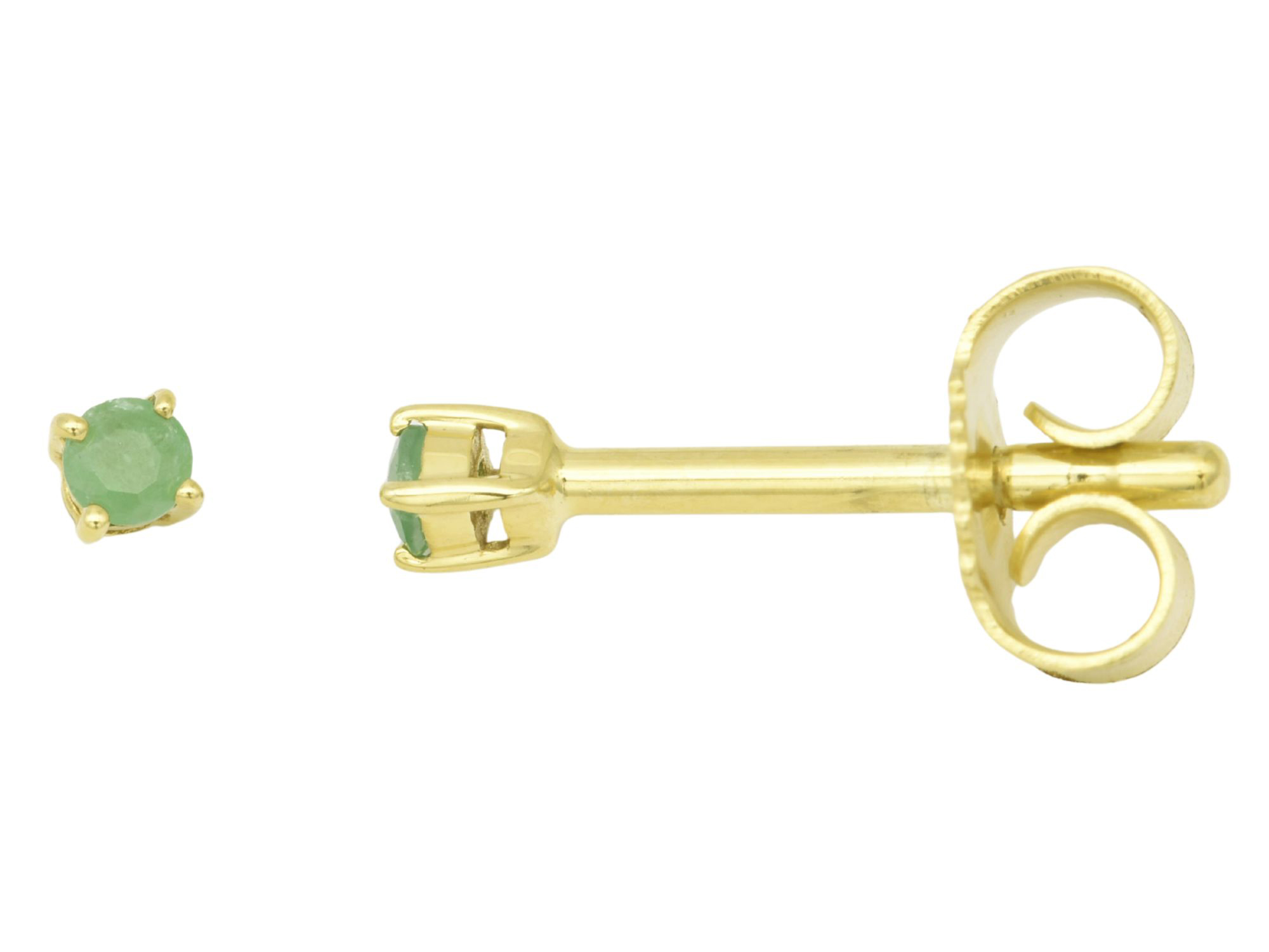 Smaragd Ohrringe Gelbgold 585 - Ohrstecker - dezent & klassisch 2 mm