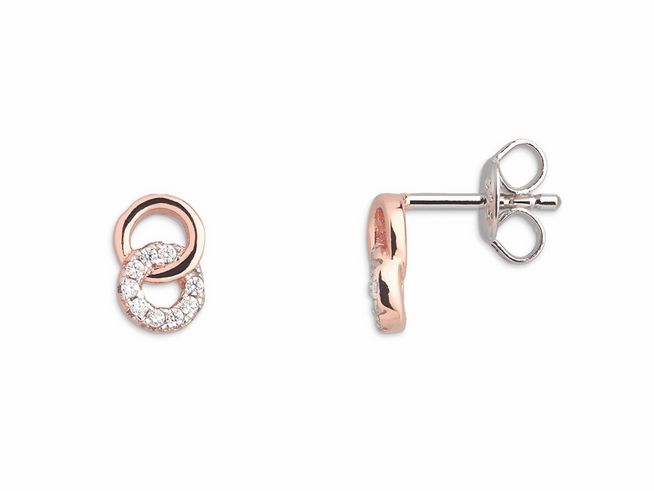 Xenox Sterling Silber Ohrringe XS3738RN EAR CANDIES in Roségold Vergoldung mit funkelnden Zirkonia, elegantes Design für stilvollen Ohrschmuck.