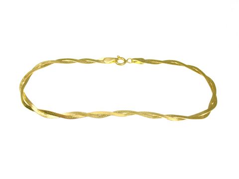 43312-0 Armband geflochten aus Gold 585 im Diamantschliff, 19 cm lang, Hersteller Juwelier Harnisch, elegantes Design für jeden Anlass.