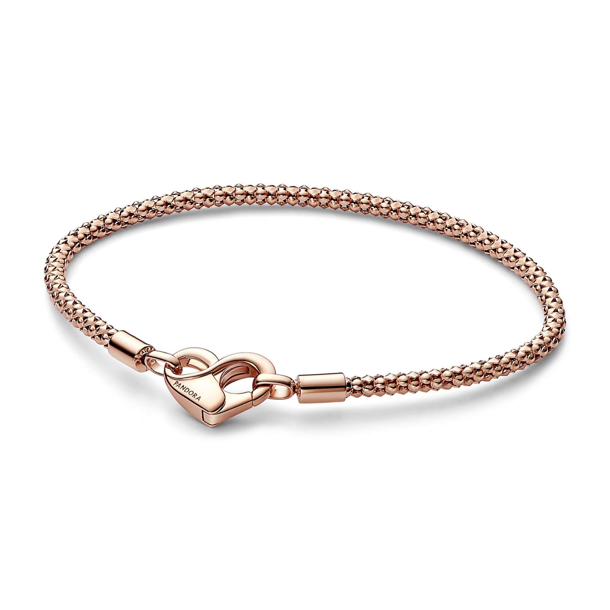 Pandora Nieten-Armband - Herzverschluss - Roségold Vergoldung