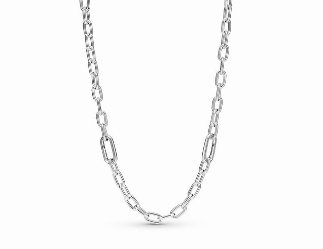 399685000-0 Pandora ME Kette 399685C00-50 aus Sterling Silber, 50 cm lange Gliederkette, minimalistisch und elegant, ideal für jeden Anlass, stilvolles Schmuckstück von Pandora, perfekt für Armbänder und Halsketten.