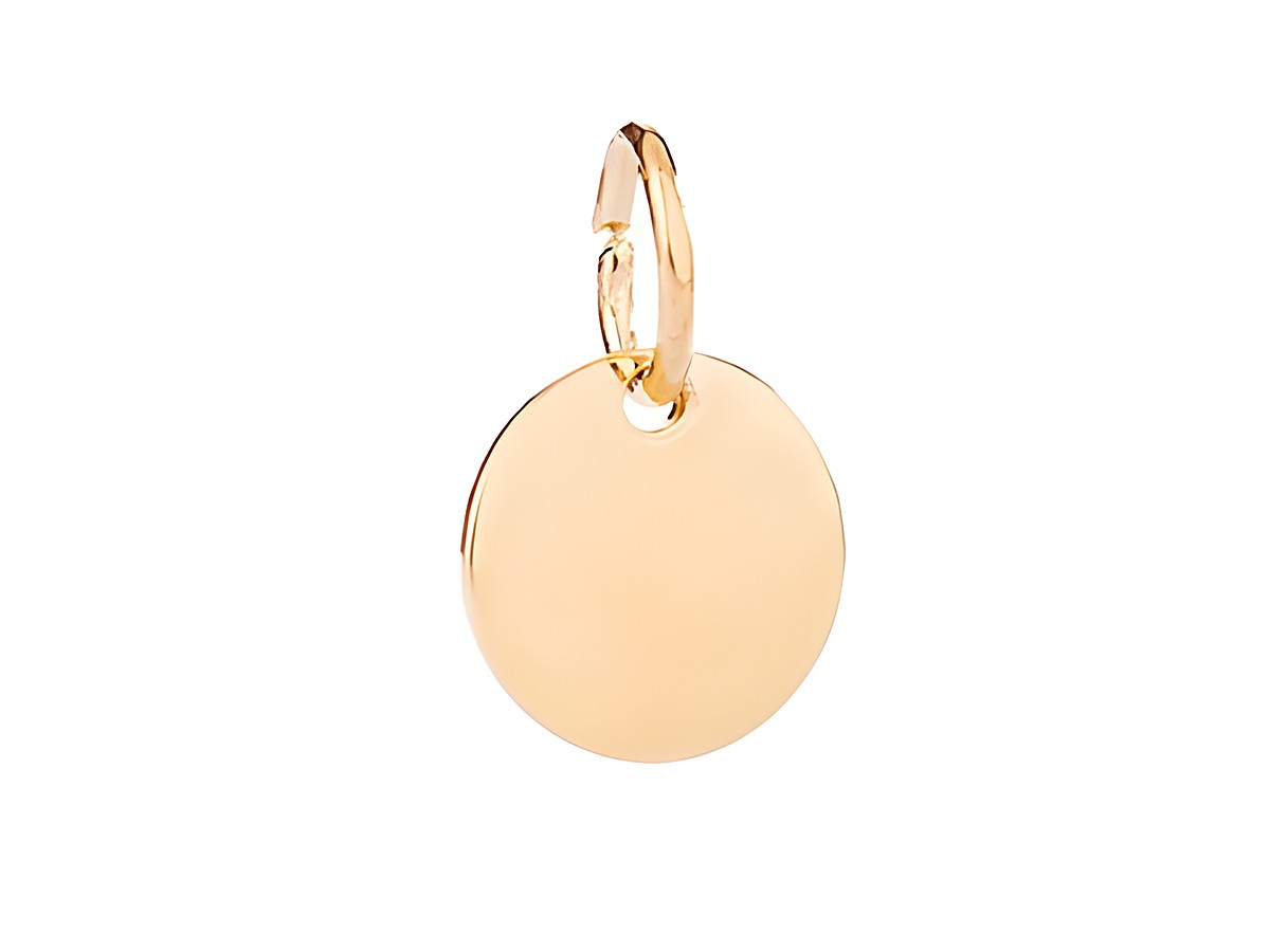 Gravurplatte Rund Anhänger klassisch Silber vergoldet, Hersteller Juwelier Harnisch, schlicht und elegant, ideal für persönliche Gravuren oder als stilvolle Schmuckstück für jeden Anlass.