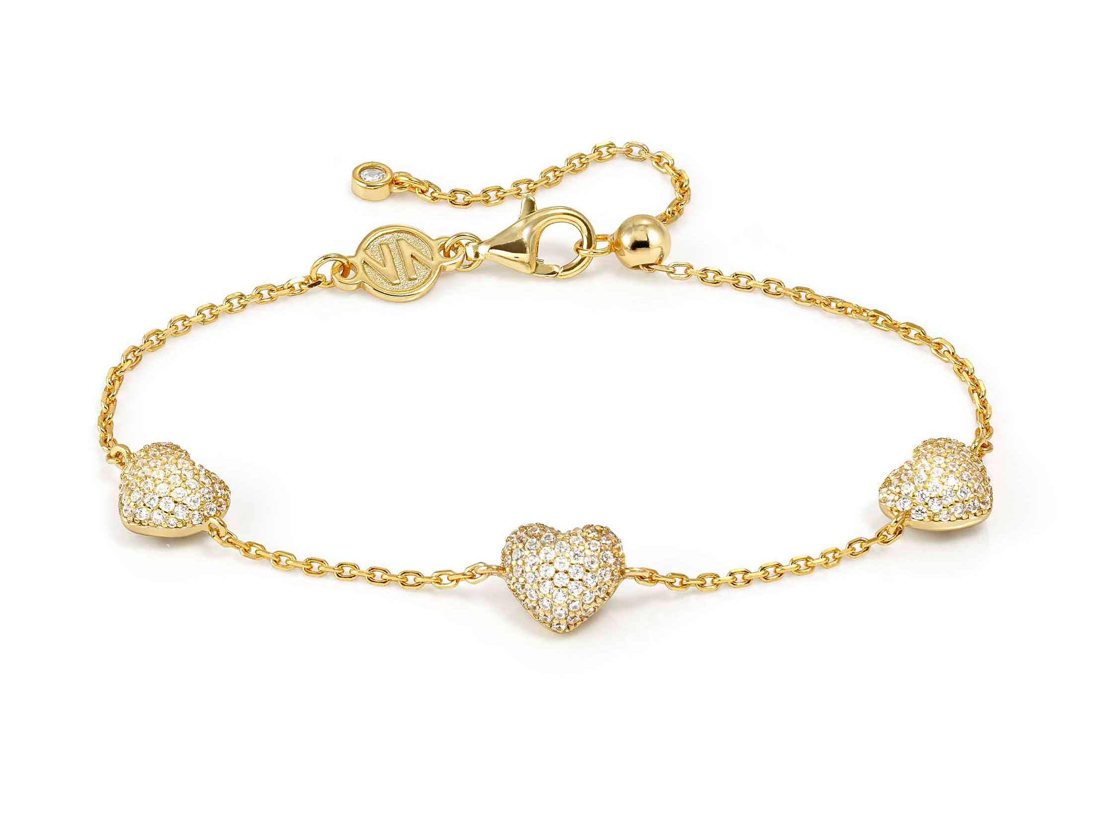 Nomination 242703 06 - LIFEPOETRY Armband aus Sterling Silber & Zirkonia in Pavé-Fassung besetzte Schmuckelemente - Herz - vergoldet