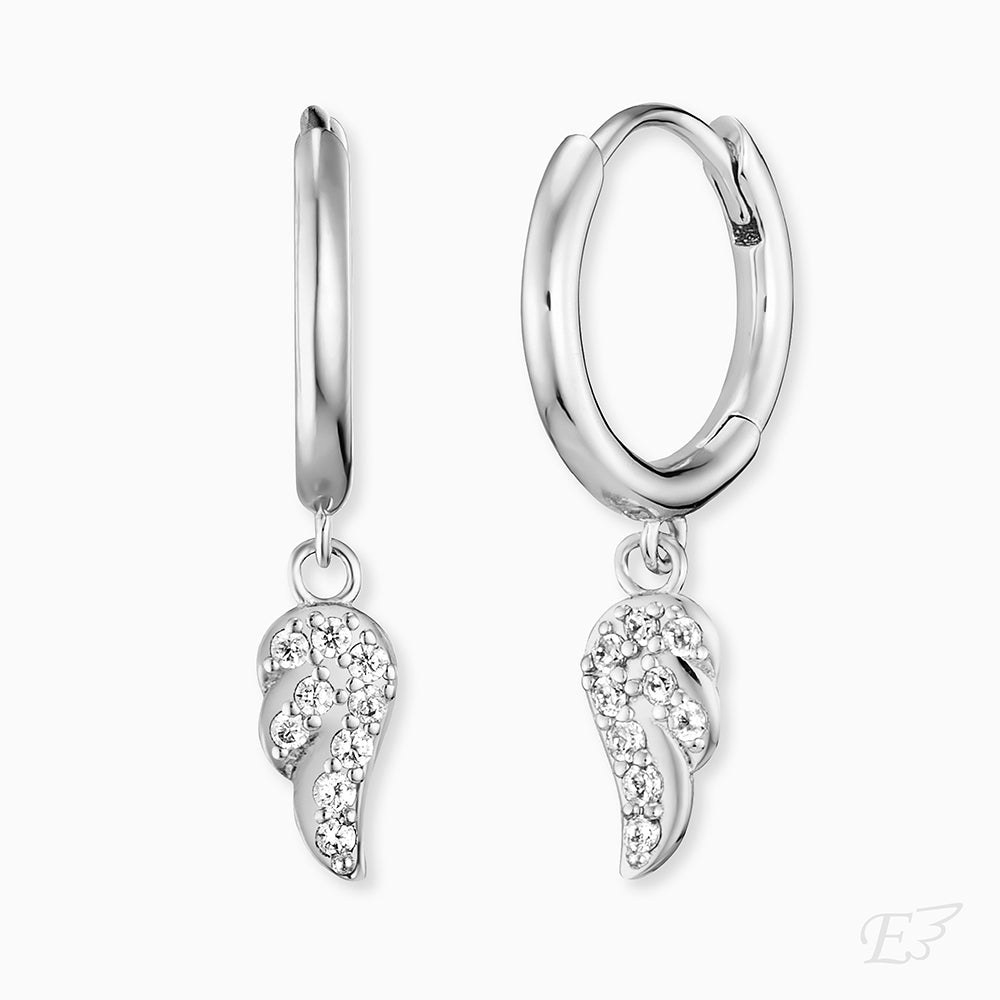 Engelsrufer FLYWING Creole Flying Wings mit Zirkonia - Silber rhodiniert 14 mm – Ansicht 2