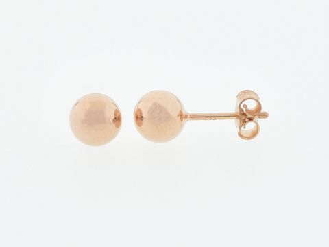 Silber Ohrringe Kugel Silber rosé vergoldet 6 mm Stecker von Juwelier Harnisch ohne Stein in elegantem Design. Perfect für jeden Anlass.