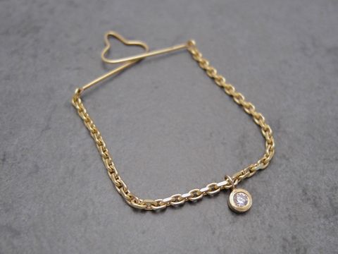 Ankerkette Krawattenhalter aus Gelbgold 333 mit Zirkonia, ideal als Krawattenklammer. Hersteller: Juwelier Harnisch, stilvolles und edles Accessoire für Herren.