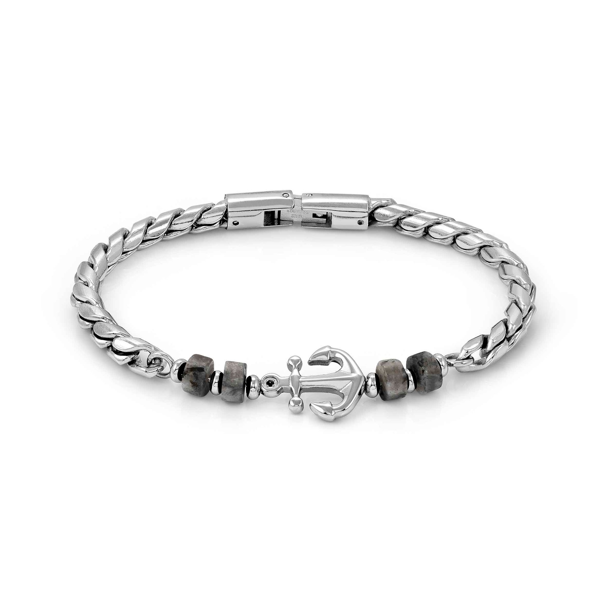 Nomination ATLANTE STONES EDITION Armband - Anker - grauer Jaspis - 19 - 23 cm – Ansicht 2