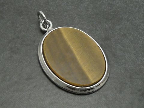 Silber Anhänger mit echtem Tigerauge in braunem Top-Design, Hersteller Juwelier Harnisch, elegant und zeitlos gestaltet, ideal für stilbewusste Schmuckliebhaber.