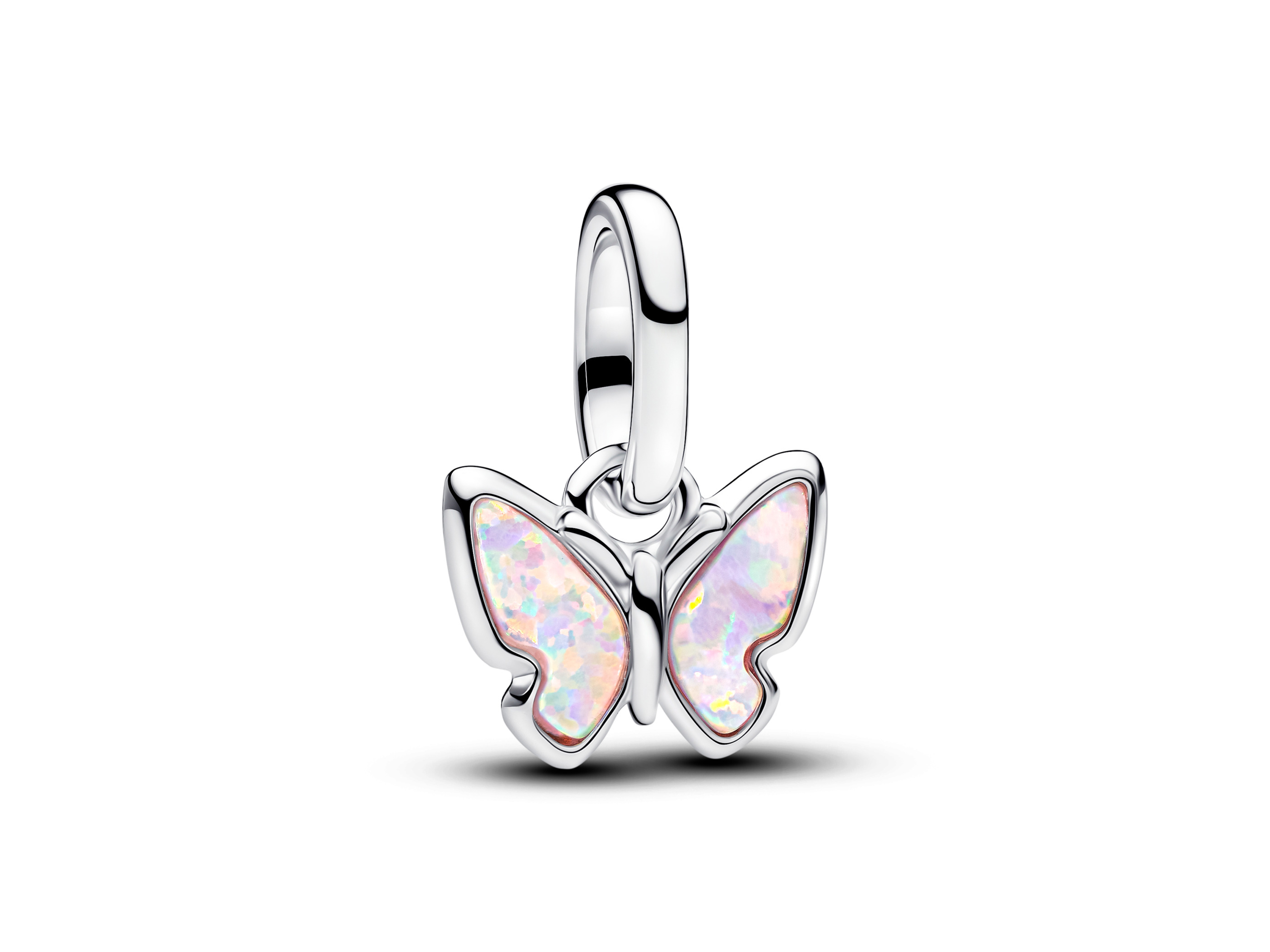 Pandora 793825C01 - Rosafarbener Schmetterling Mini-Charm-Anhänger - Sterling Silber - Synthetic Opal Pink