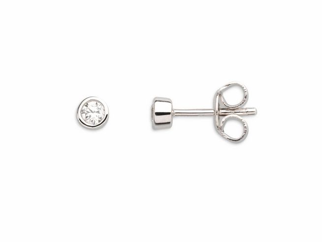 Xenox Sterling Silber Ohrringe XS3514N ZARGE SILBER zarte Creolen mit funkelndem Stein in der Mitte, eleganter Ohrschmuck, ideal für besondere Anlässe oder den Alltag.