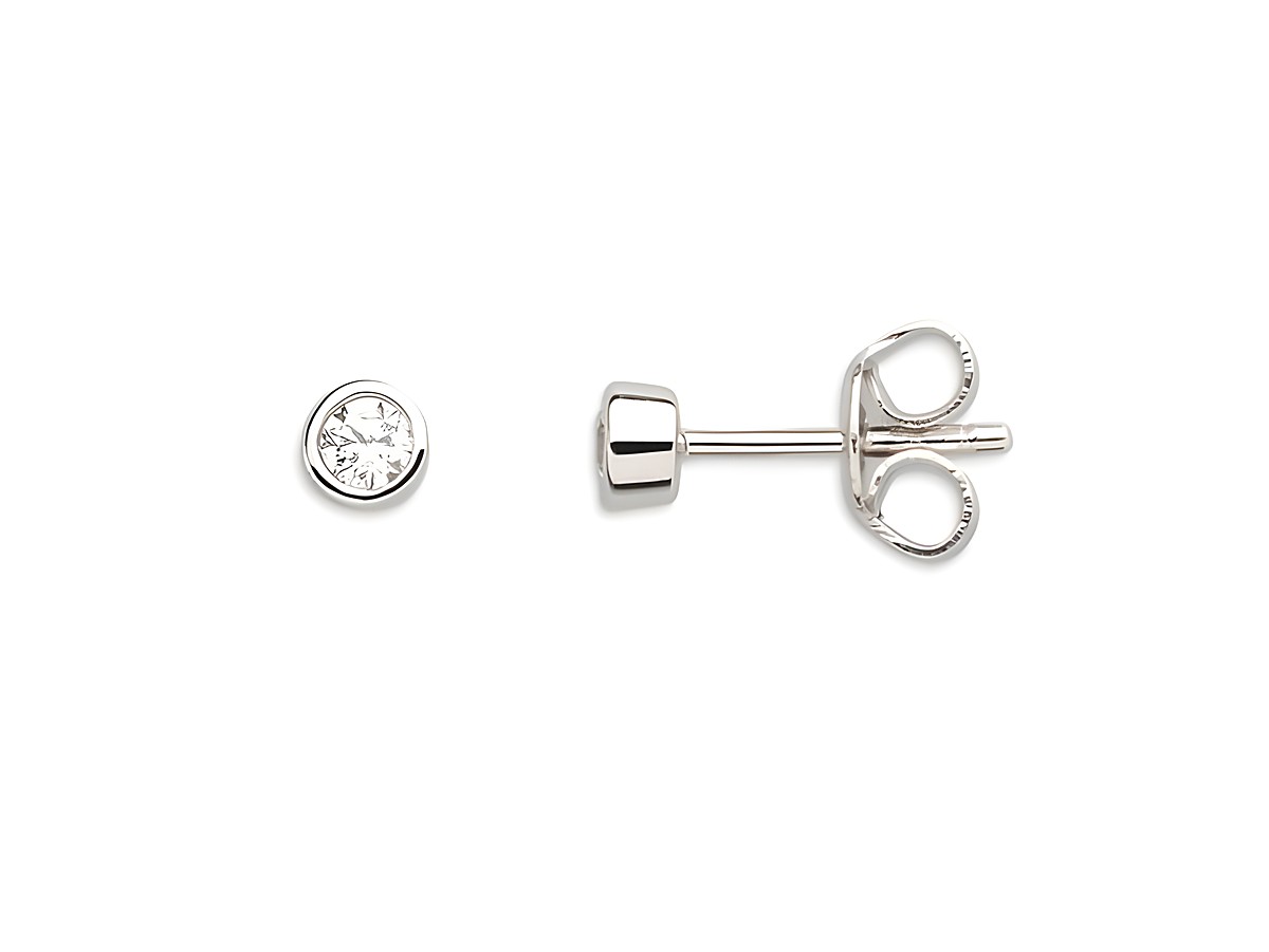 Xenox Sterling Silber Ohrringe XS3514N ZARGE SILBER zarte Creolen mit funkelndem Stein in der Mitte, eleganter Ohrschmuck, ideal für besondere Anlässe oder den Alltag.