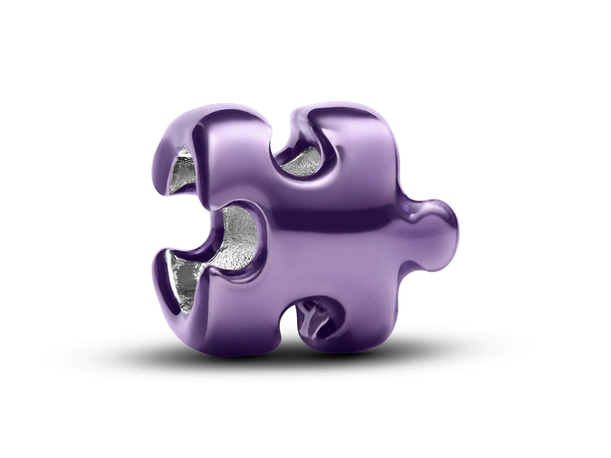 Pandora 794816C02 - Violettes Puzzleteil Mini-Charm - Sterling Silber - Emaille Lila