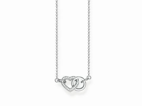 Kette von Thomas Sabo mit Anhänger in Silber, die Herzen verbindet. Die Kette hat eine Länge von 40/42,5/45 cm und ist elegant gestaltet. Ideal für den Alltag oder besondere Anlässe.