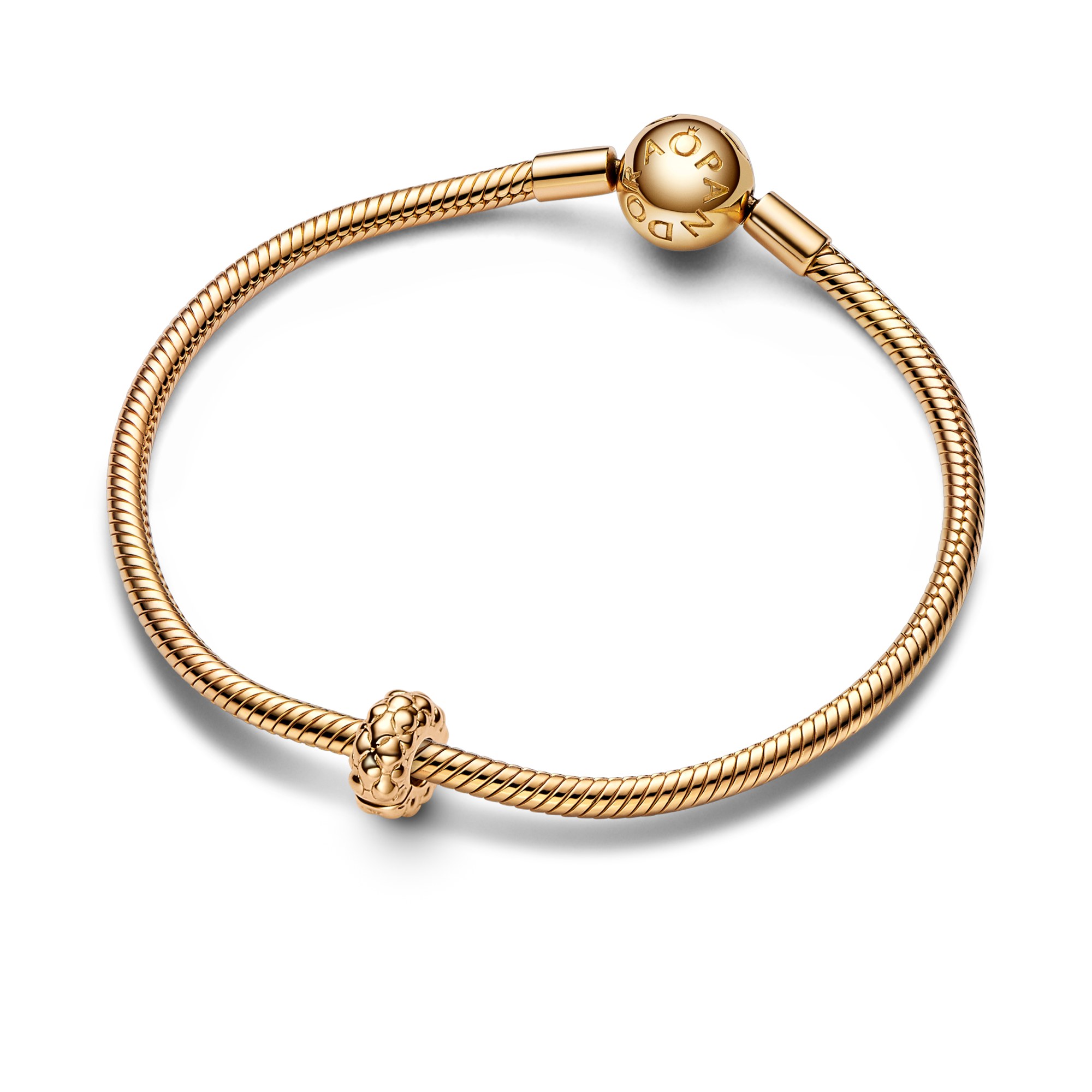Pandora Clip-STOPPER Charm mit Nieten - Gelbgold Vergoldung – Ansicht 3