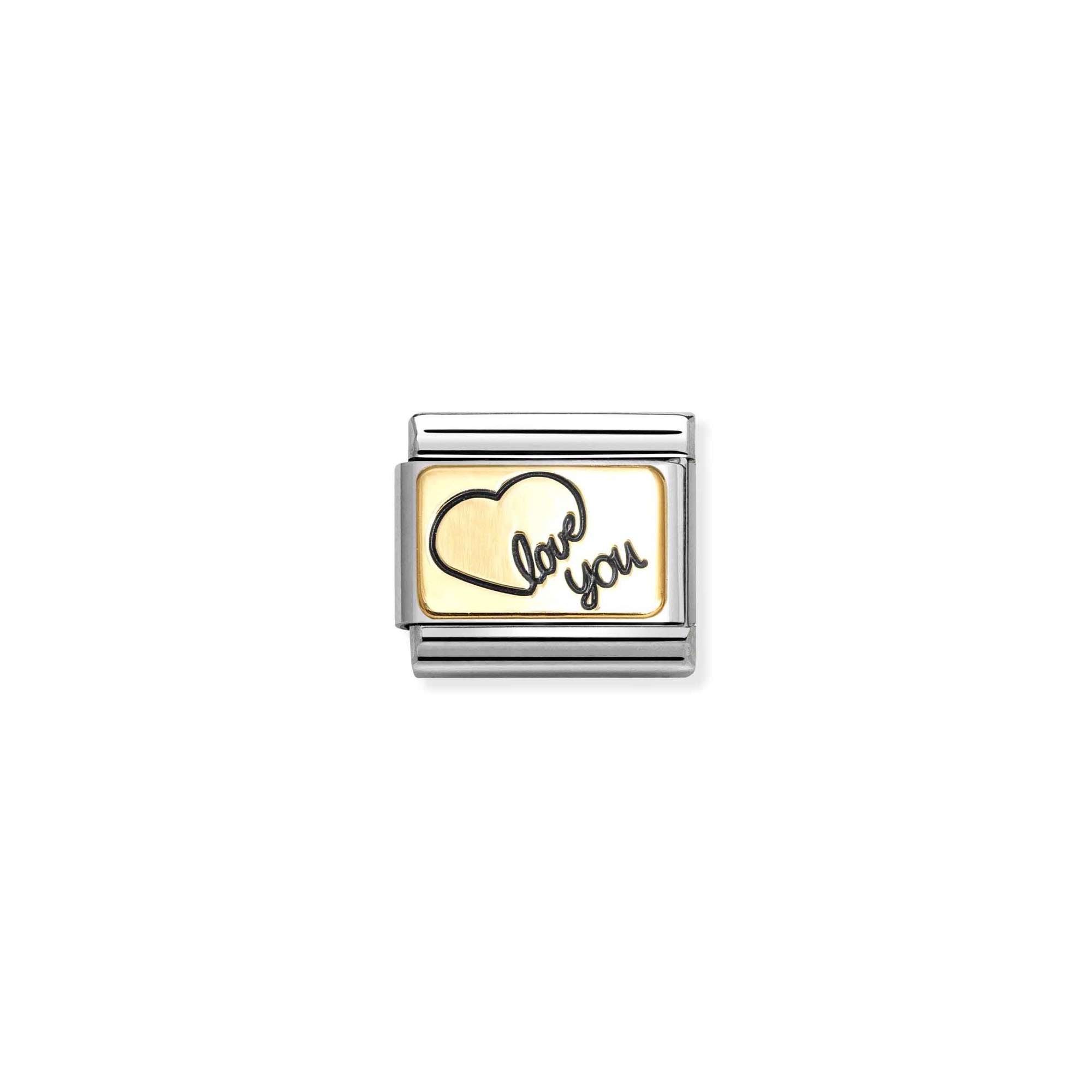 Nomination Composable Classic Charm Herz Love You - Edelstahl, Gold 750