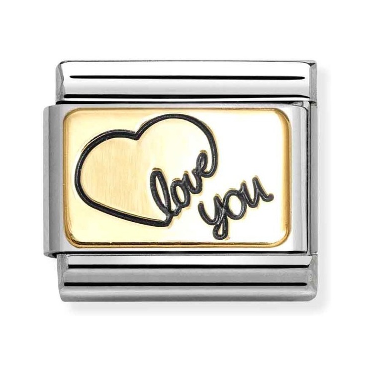 Nomination Composable Classic Charm Herz Love You - Edelstahl, Gold 750