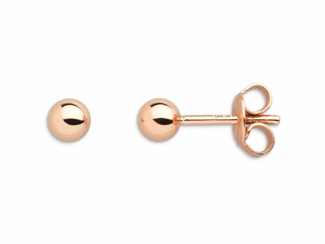 Xenox Sterling Silber Ohrringe XS3509RN in Roségold Vergoldung, zeitloses Design mit glänzenden Kugeln, idealer Ohrschmuck für elegante Anlässe.