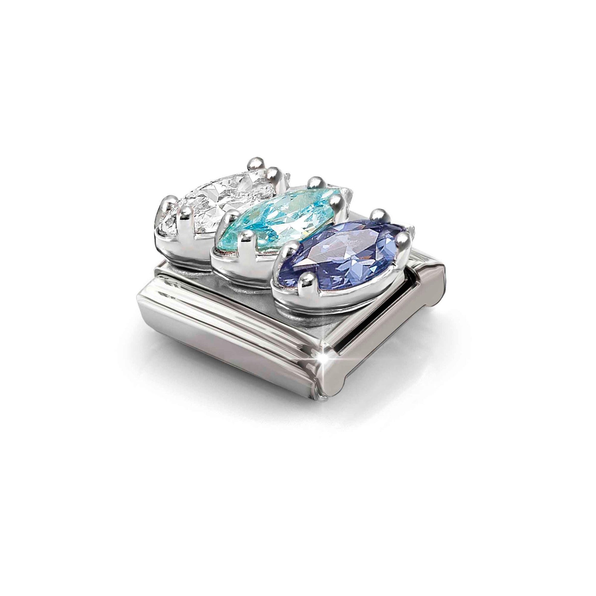 Nomination Composable Classic Charm Trilogy blau - Edelstahl, Sterling Silber, Zirkonia – Ansicht 4