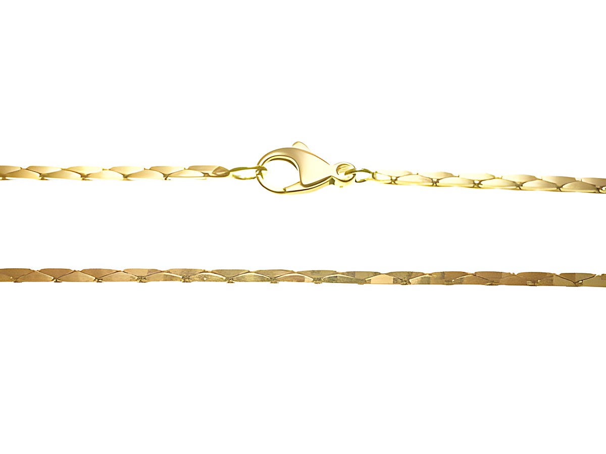 Antikette vierkant gedreht in Gold 333, Länge 43 cm, Stärke 1,4 mm, mit sicherem Karabinerverschluss, Hersteller Juwelier Harnisch. Elegantes Schmuckstück für jeden Anlass.