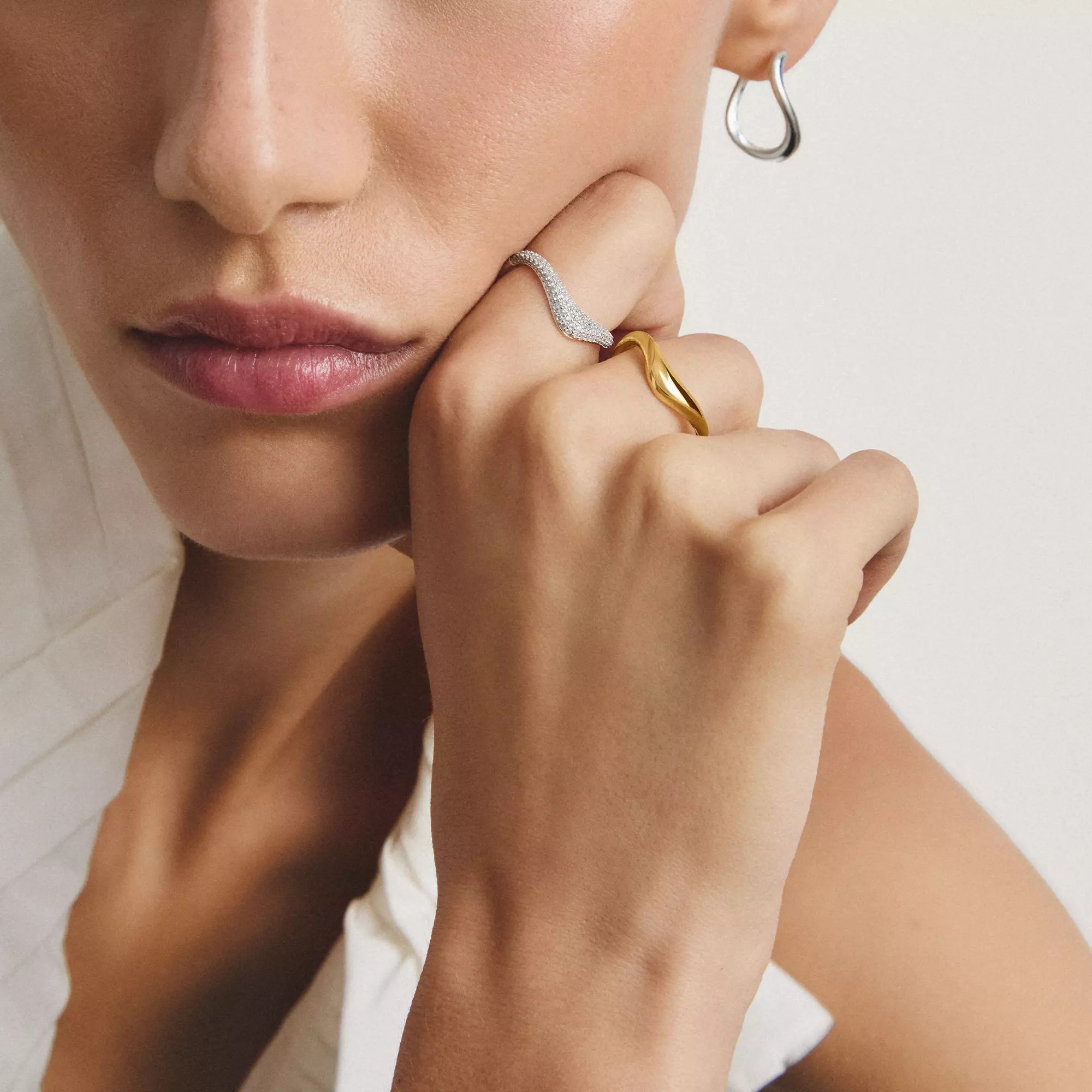 Thomas Sabo Ring in Wellenform – vergoldet – Ansicht 3