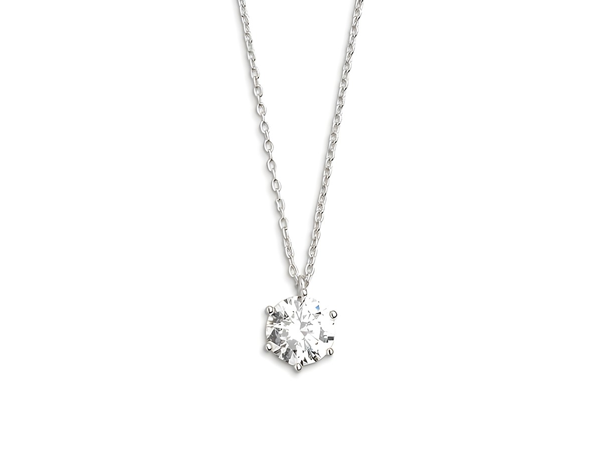 XENOX Sterling Silber Kette XS7212 mit einer Kettenlänge von 40-45 cm in Krappe Silber, Ankerkette mit einem elegant funkelnden Anhänger. Ideal für stilvolle Outfits.