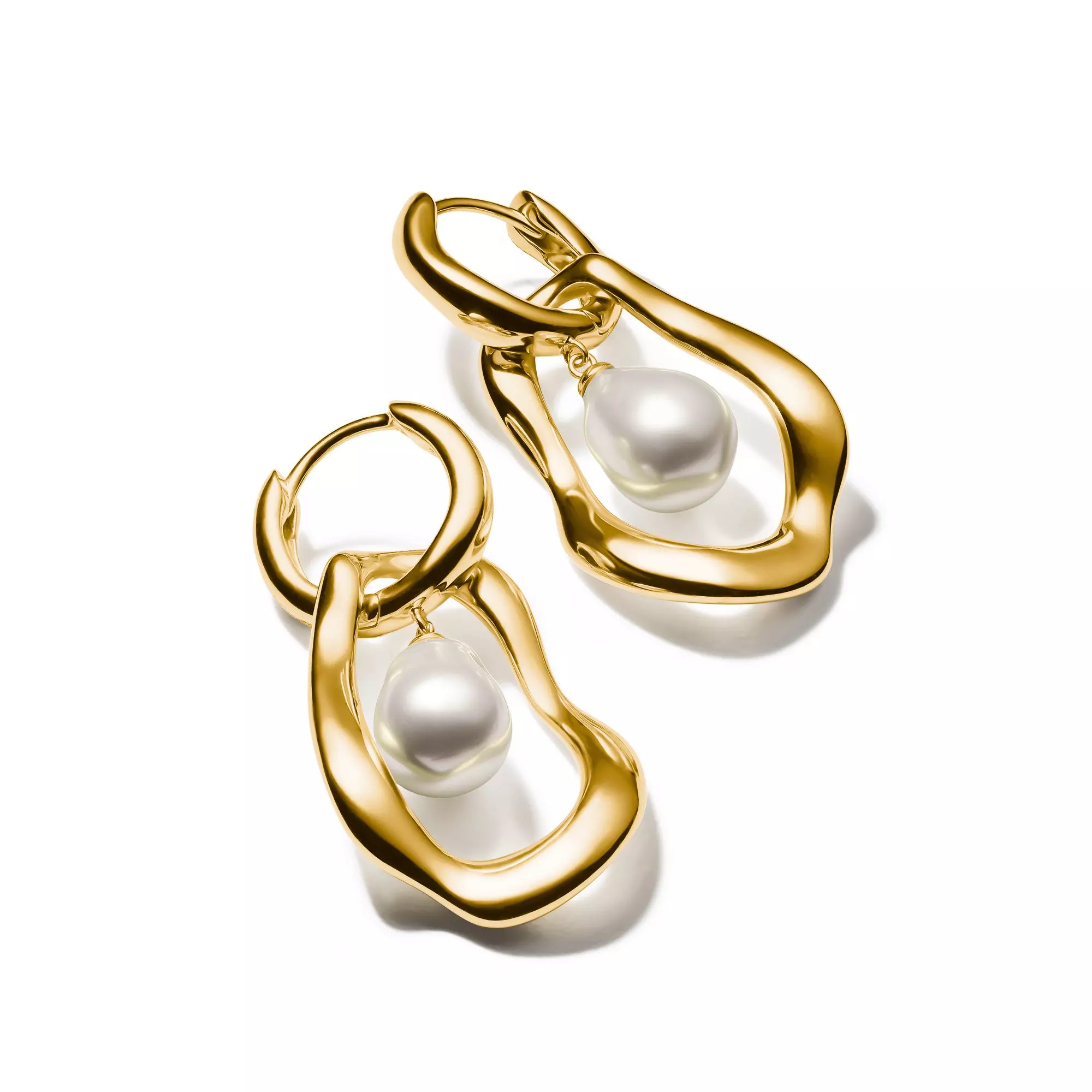 Thomas Sabo Creolen mit Perlen-Anhänger Natural Beauty vergoldet – Silber – Perle – Ansicht 3