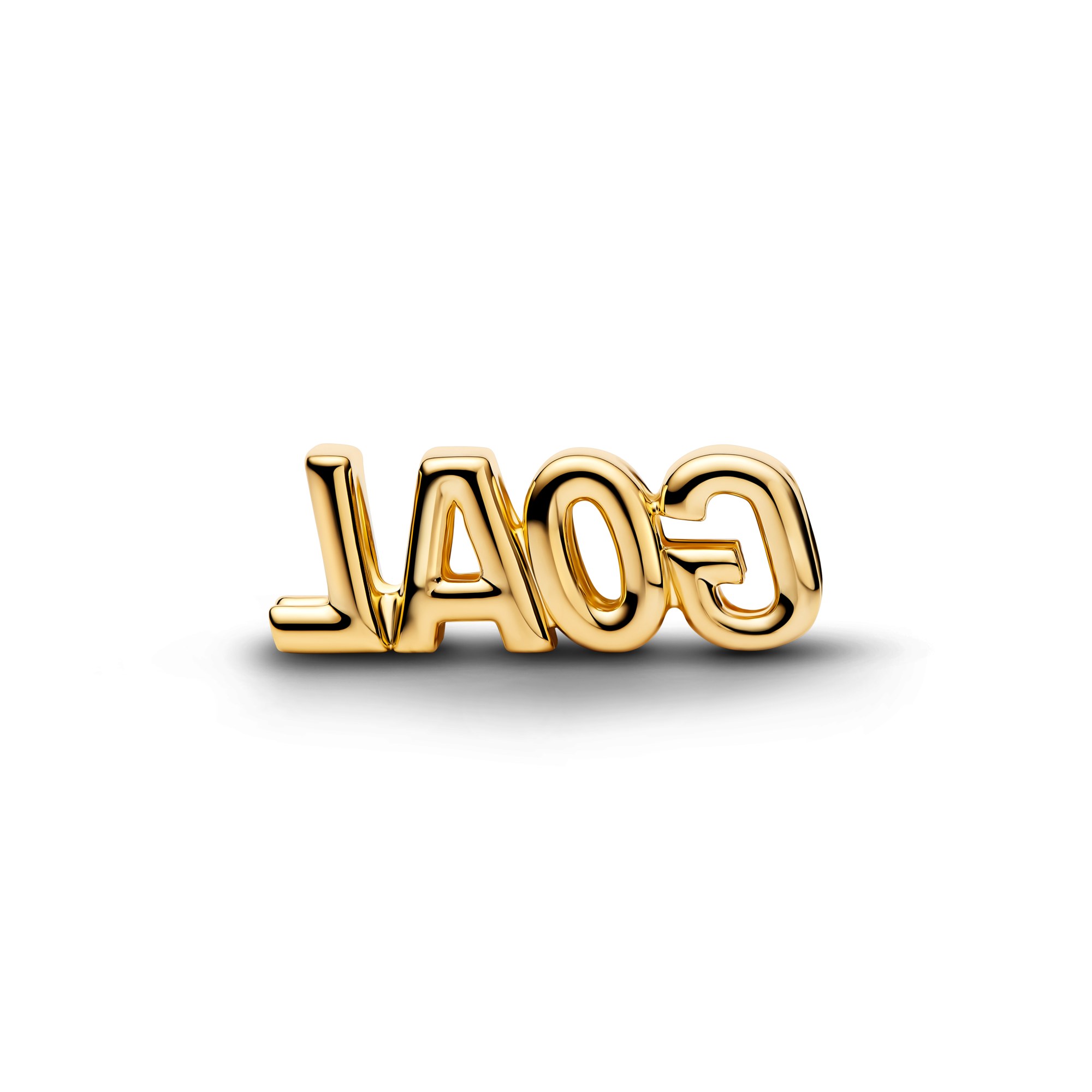 Pandora Goal-Schriftzug-Charm Zirkonia - Gelbgold Vergoldung – Ansicht 3