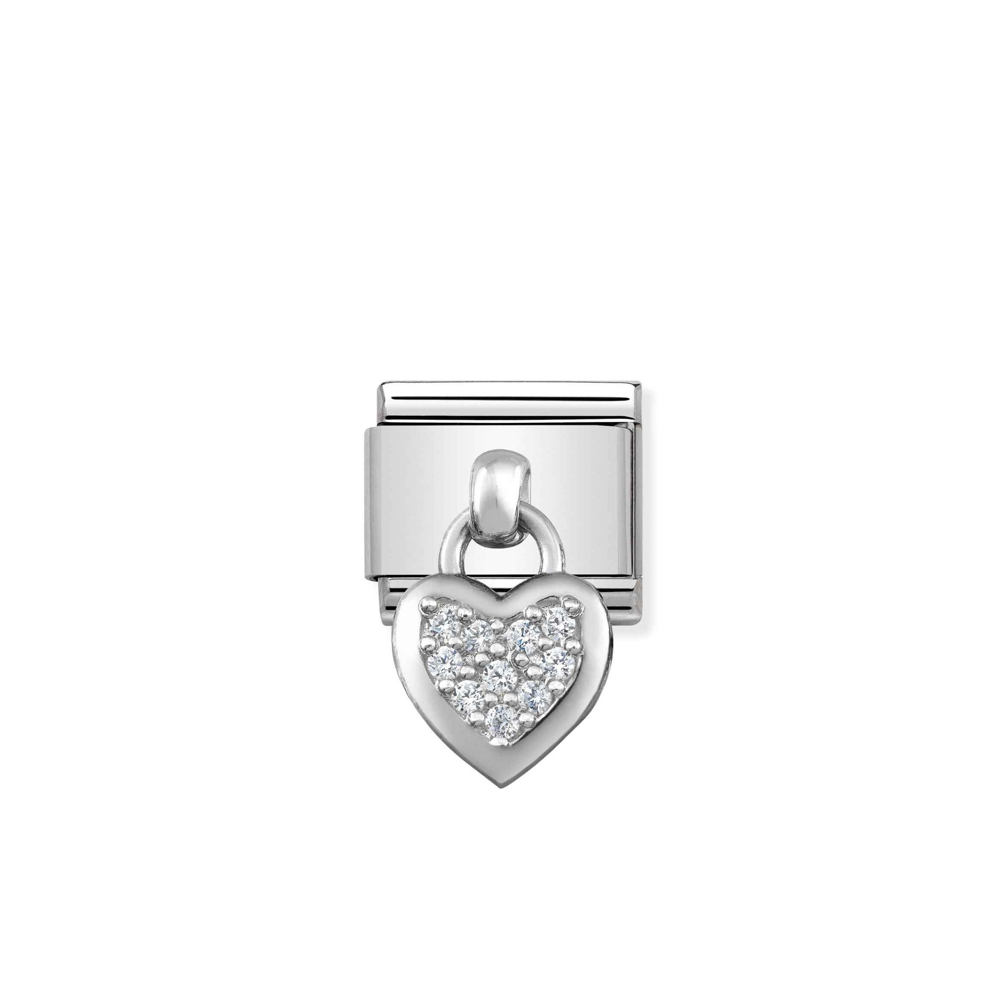 Nomination Classic CHARMS Edelstahl + Silber - Herz