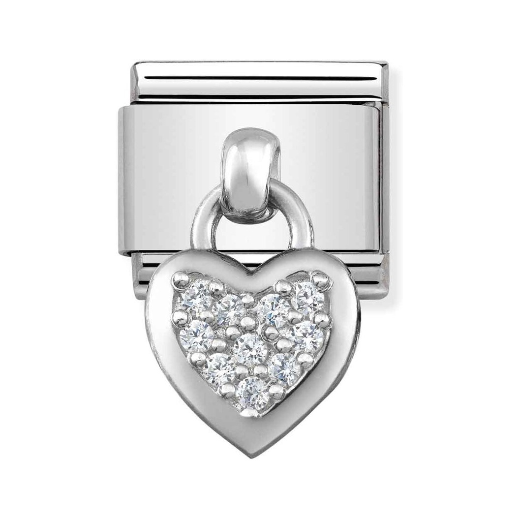 Nomination Classic CHARMS Edelstahl + Silber - Herz