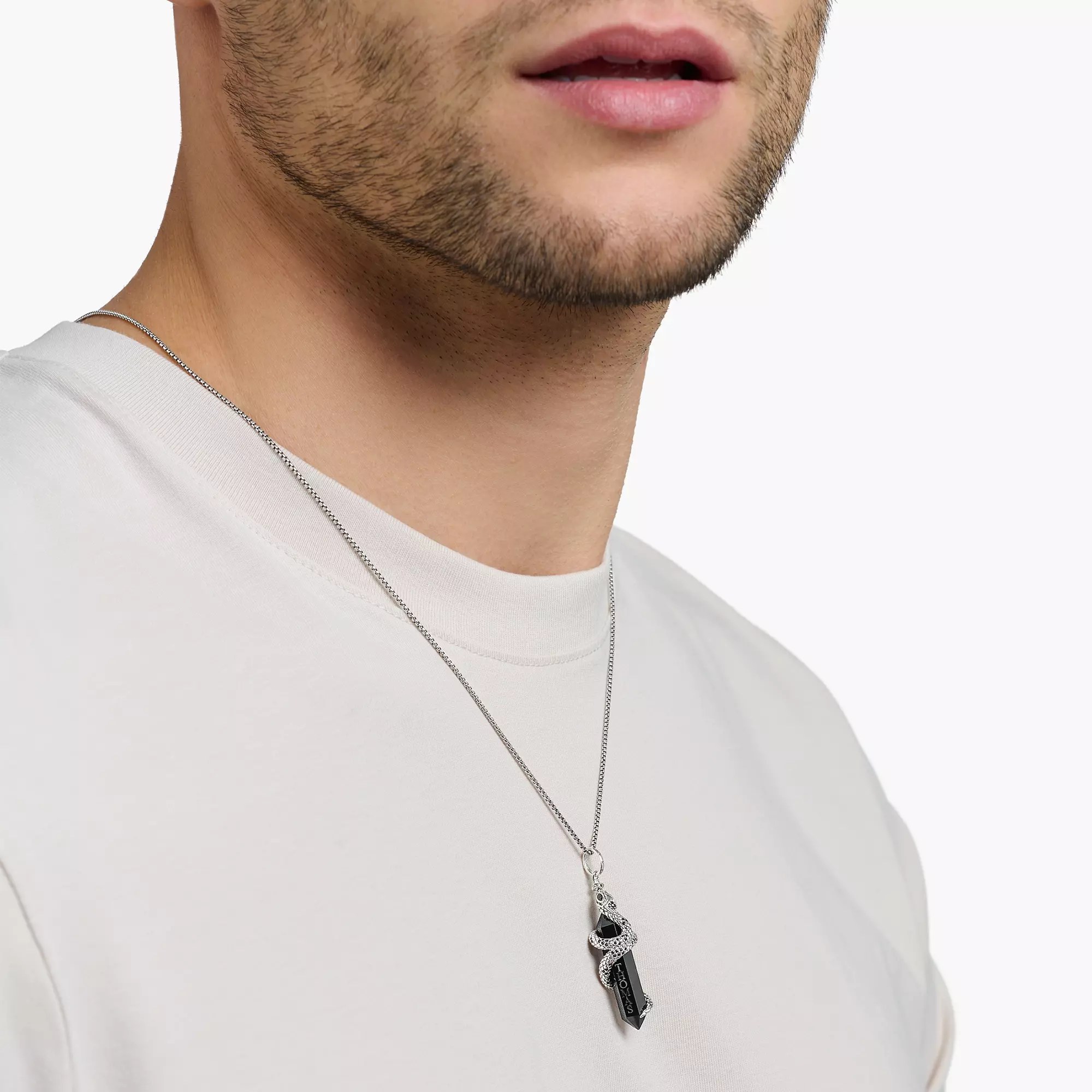 Thomas Sabo Anhänger - Sterling Silber - geschwärzt + Onyx + Zirkonia - Mystische Schlange – Ansicht 4