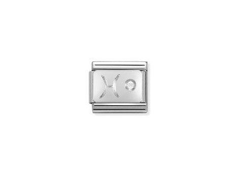 Armbandglied aus Silber mit dem Sternzeichen Fische und einem Zirkonia Stein, von Nomination, ideal als persönlicher Schmuck oder Geschenk für Fische-Geborene.