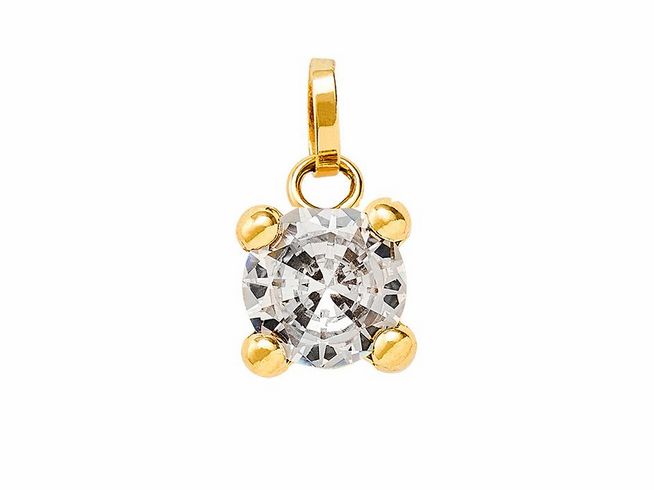 Gelbgold 585 Anhänger von Xenox, poliert mit funkelndem Zirkonia, exquisites Schmuckstück für eleganten Stil. Ideal als Geschenk oder für den eigenen Schmuckbestand.