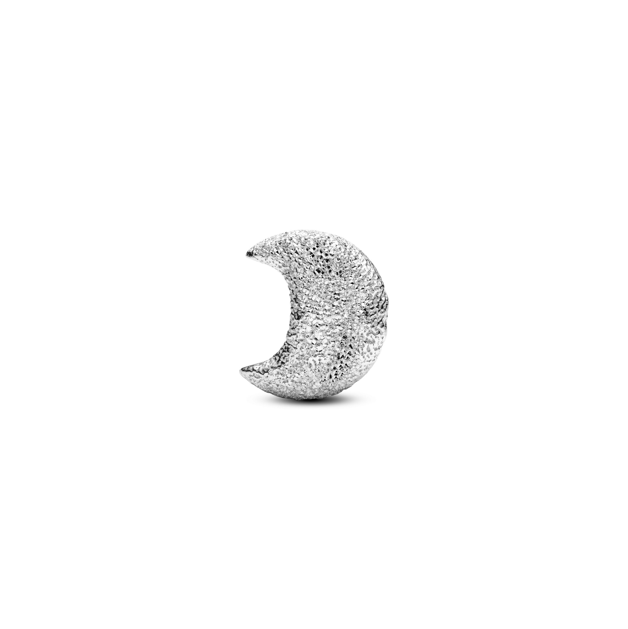 Pandora Strukturierter Mond Mini-Charm - Sterling Silber – Ansicht 2