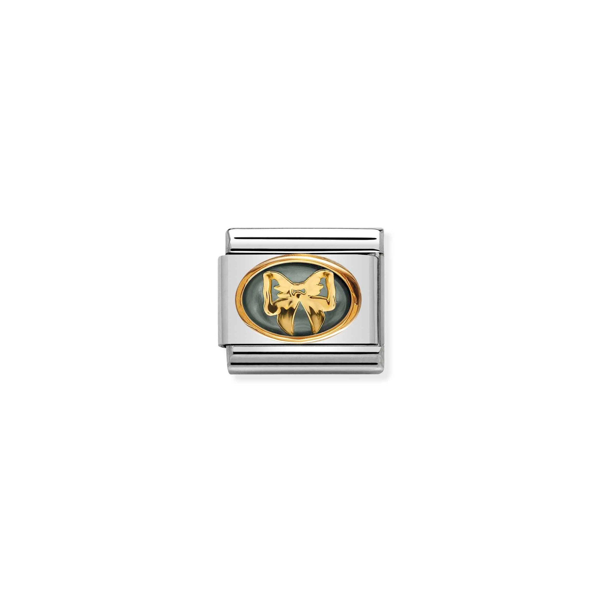 Nomination Composable Classic Link, SCHLEIFE, graues Perlmutt – EDELSTEINE DOUBLE – SYMBOL
