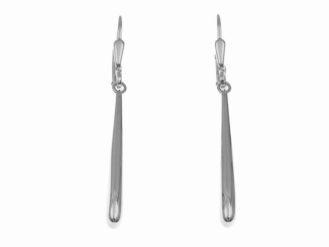Ohrhänger Stäbchen Filigran aus Sterling Silber rhodiniert, Hersteller Juwelier Harnisch, elegant und ohne Stein, ideal für jeden Anlass, modernes Design.