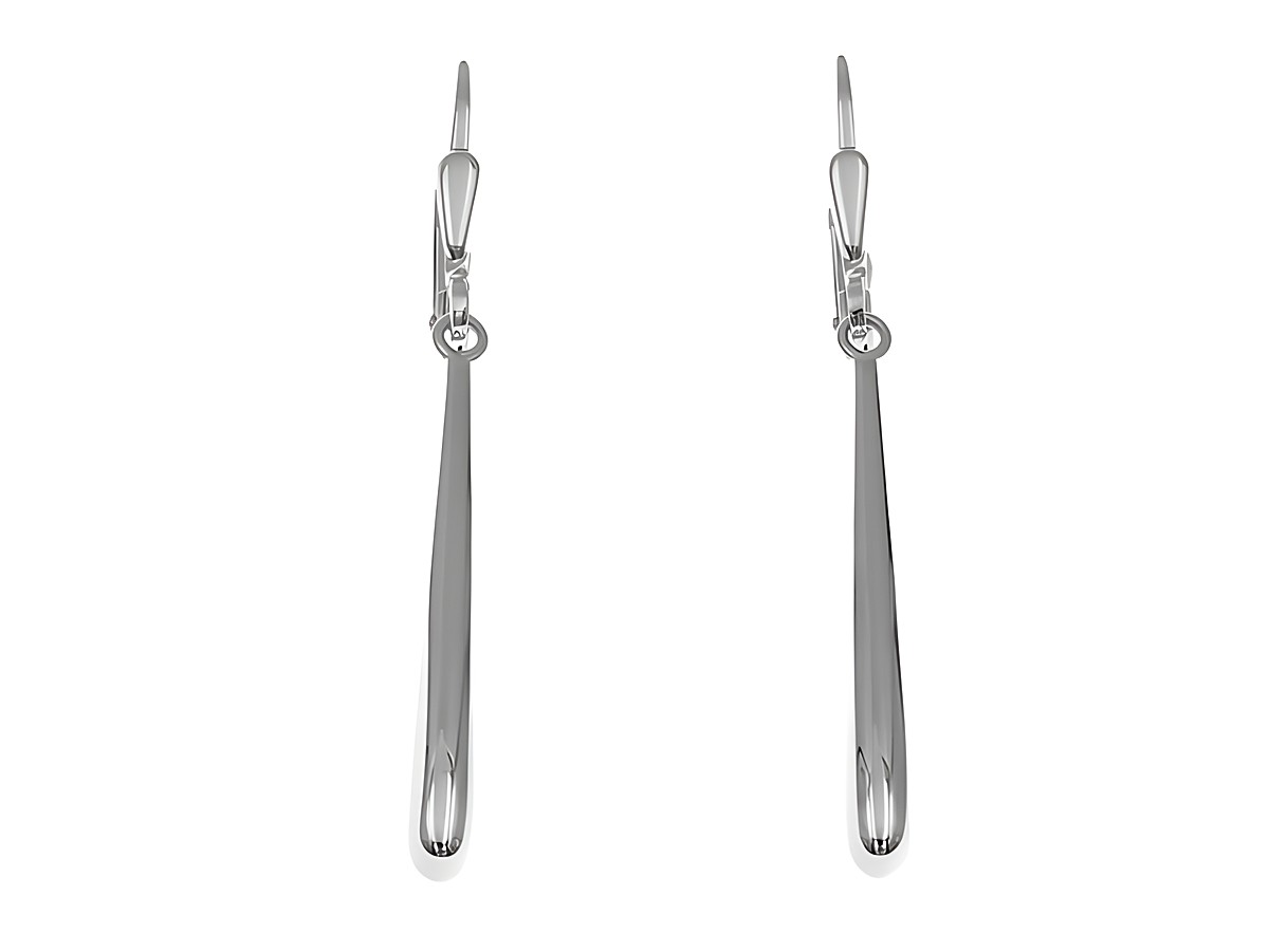 Ohrhänger Stäbchen Filigran aus Sterling Silber rhodiniert, Hersteller Juwelier Harnisch, elegant und ohne Stein, ideal für jeden Anlass, modernes Design.