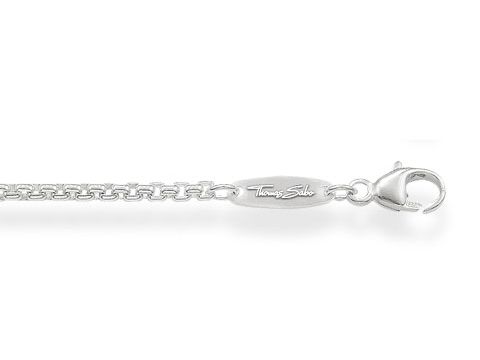 Polierte Thomas Sabo Charm-Kette in Silber, ca. 70 cm lang, mit praktischem Karabinerverschluss, ohne Anhänger, elegantes Design für individuelle Schmuckgestaltungen.