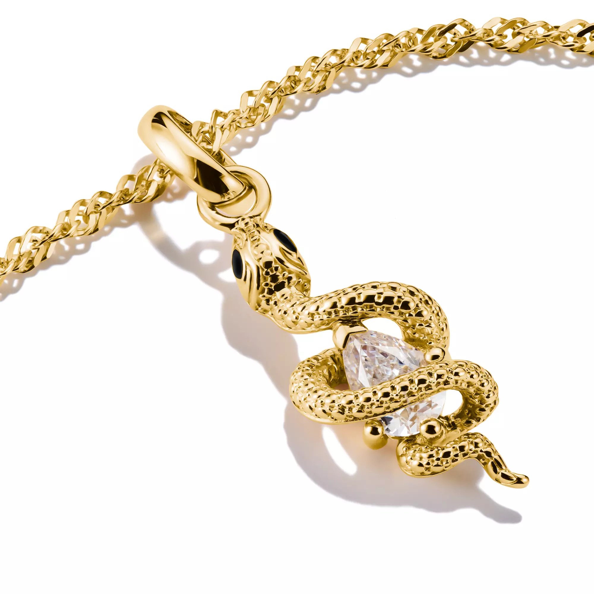 Thomas Sabo Connect - Schlange - Charm mit Öse - Silber & Gelbgold Verg. + Kaltemail + Zirkonia – Ansicht 2