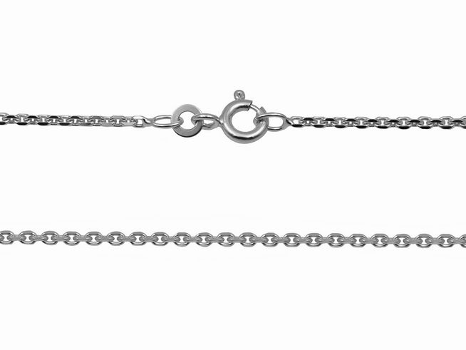 Anker Kette 333 Weißgold diamantiert mit einer Länge von 45 cm und einer Breite von 1,7 x 1,7 mm, ausgestattet mit einem sicheren Karabinerverschluss, hergestellt von Juwelier Harnisch.