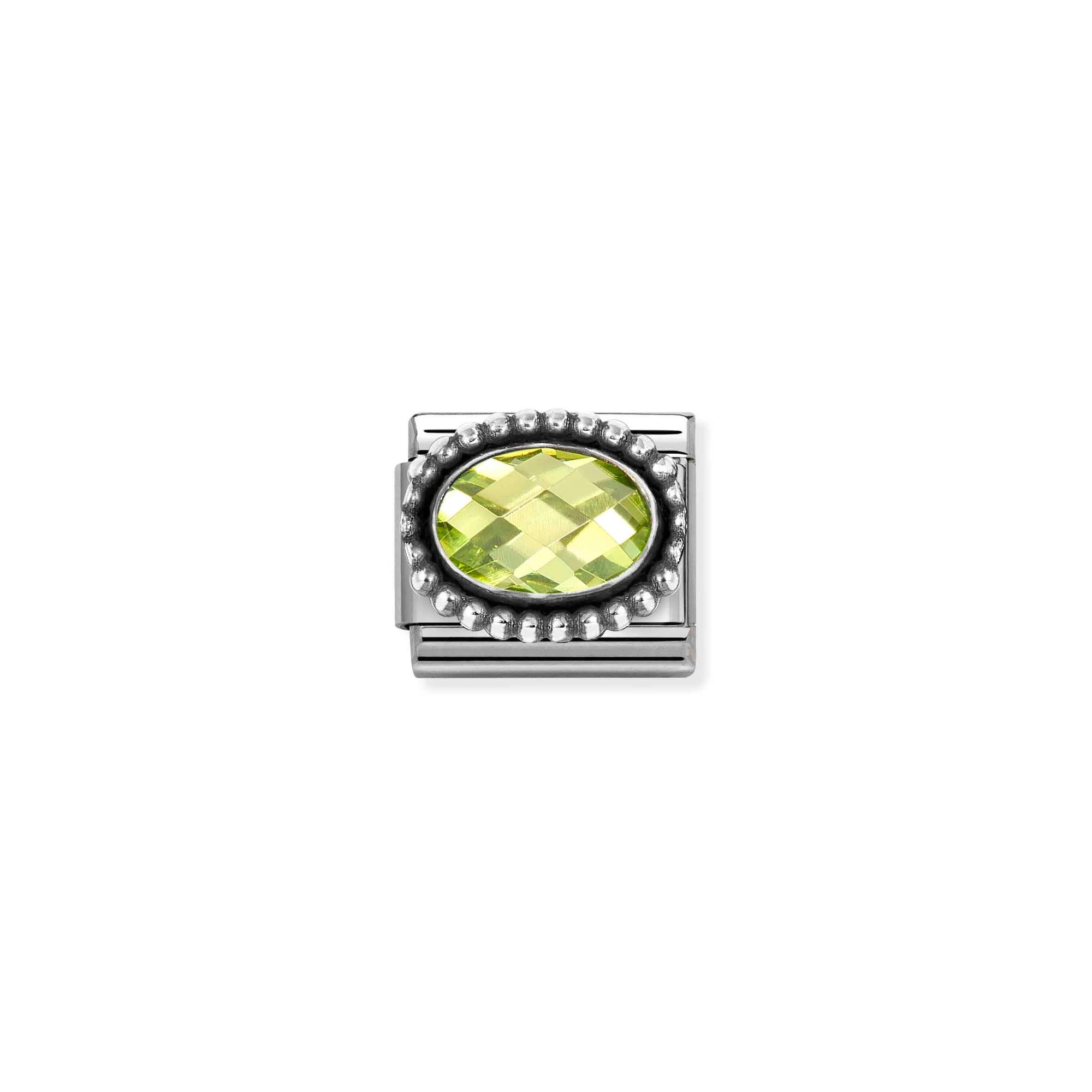 Nomination CLASSIC Element - fac. Zirkonia - oval in Sterling Silber Kugel - Grün – Ansicht 2