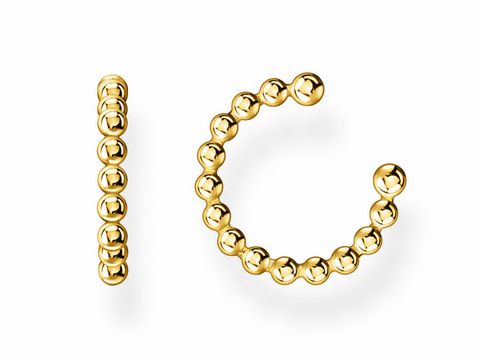 Earcuffs aus der Thomas Sabo Charming Collection in Silber und Gelbgold mit perlformigem Design, modern und stilvoll, ideal für elegante Akzente in jeder Schmuckkollektion.