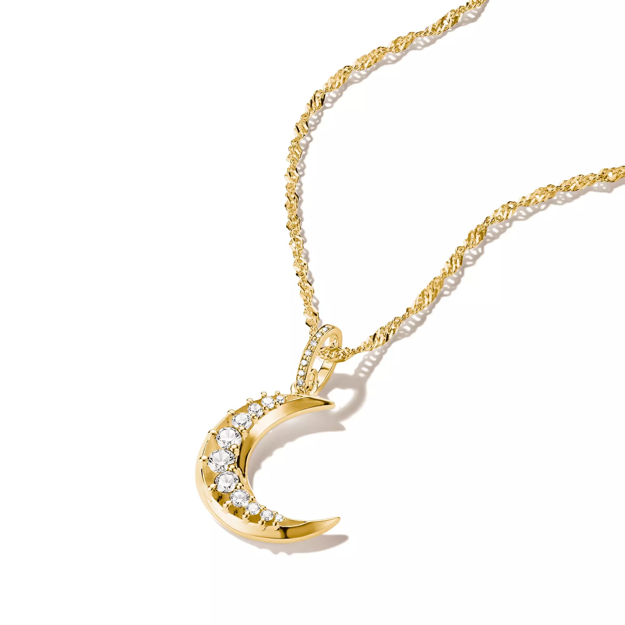 Thomas Sabo Midnight Sky - Anhänger Mond - 18k Gelbgold Vergoldung - Zirkonia – Ansicht 2