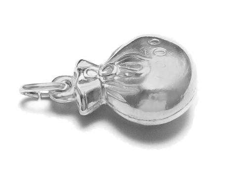 Sack -1000- 925 Sterling Silber Anhänger in Form eines Beutels, Größe 17 x 12 mm, glänzende Oberfläche, von Juwelier Harnisch, geeignet für diverse Motive.