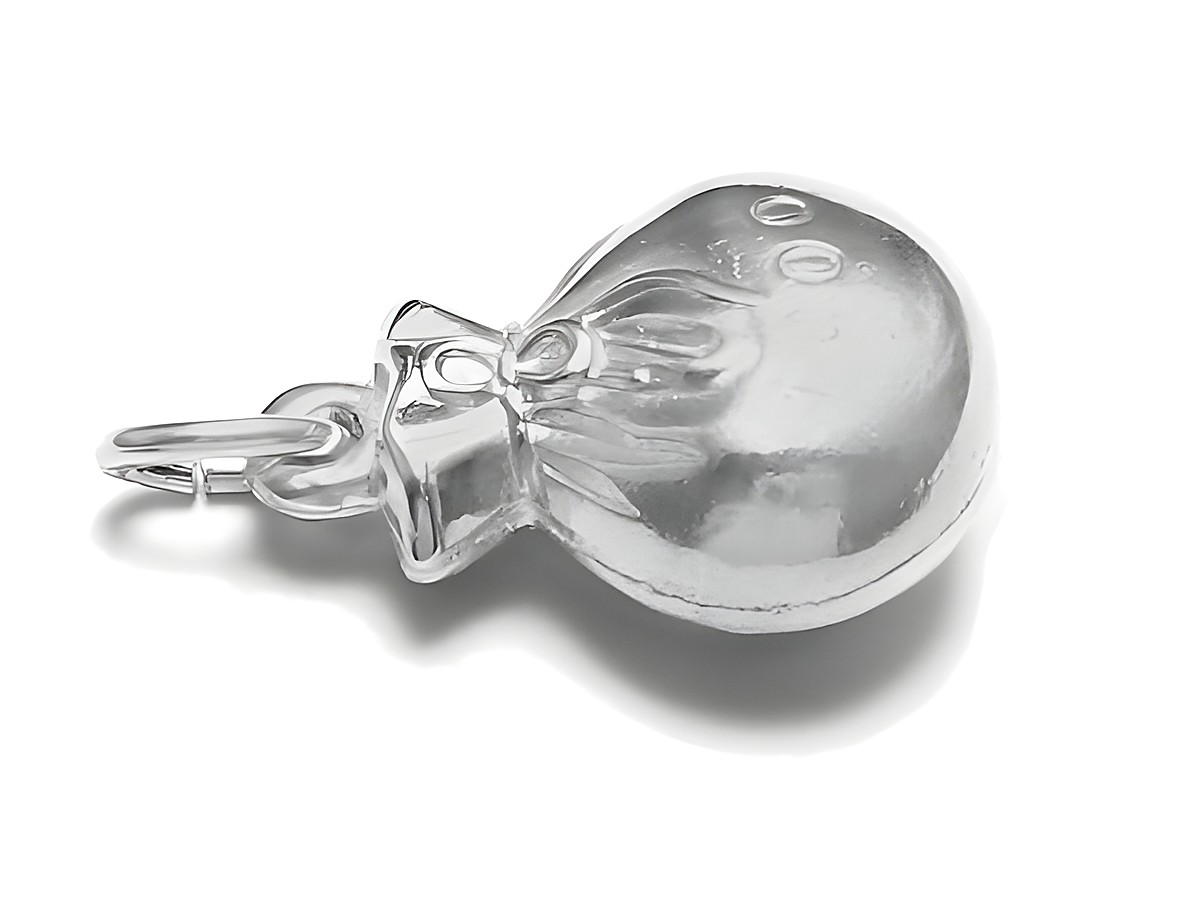Sack -1000- 925 Sterling Silber Anhänger in Form eines Beutels, Größe 17 x 12 mm, glänzende Oberfläche, von Juwelier Harnisch, geeignet für diverse Motive.