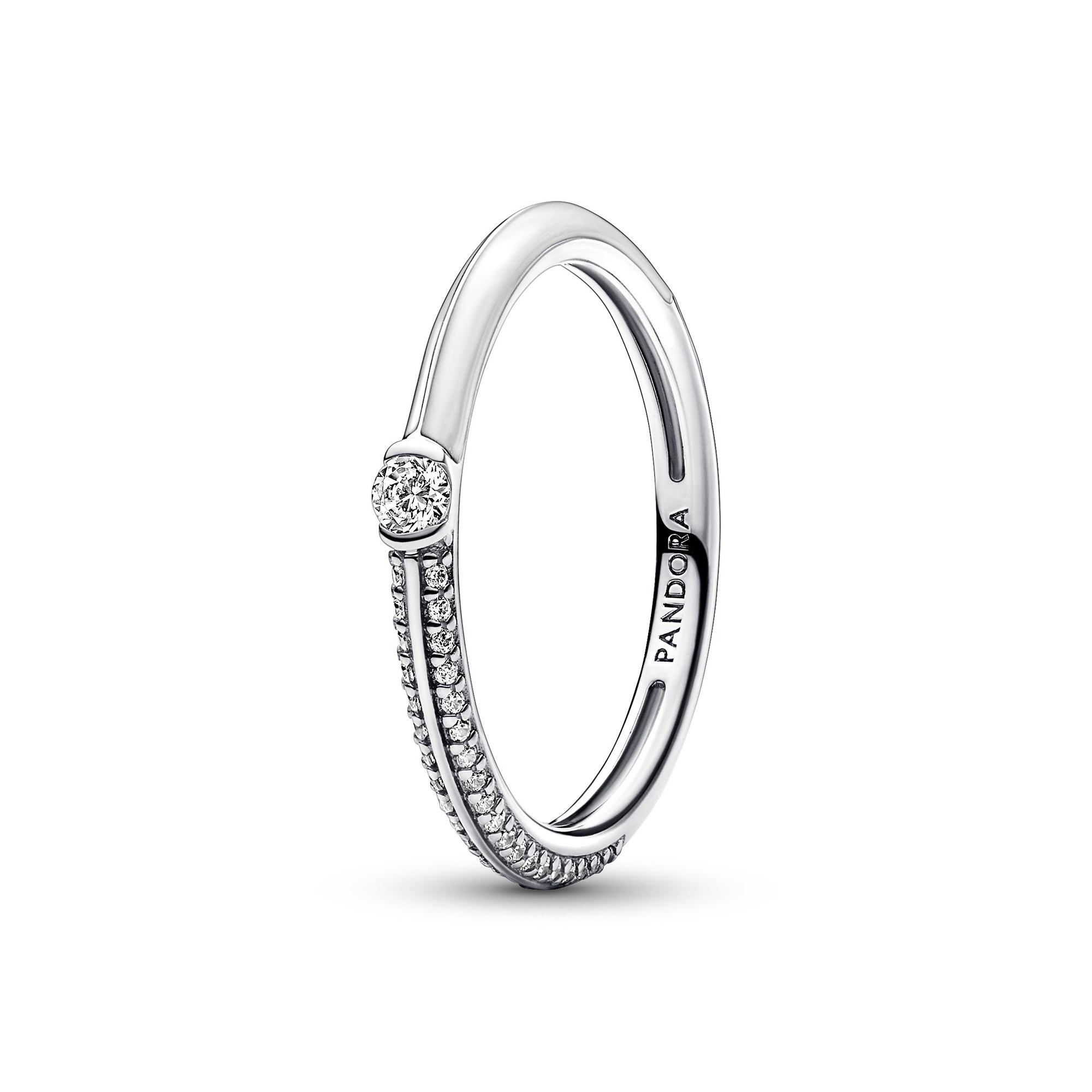 Pandora ME Pavé & Weißer Doppelring - Sterling Silber