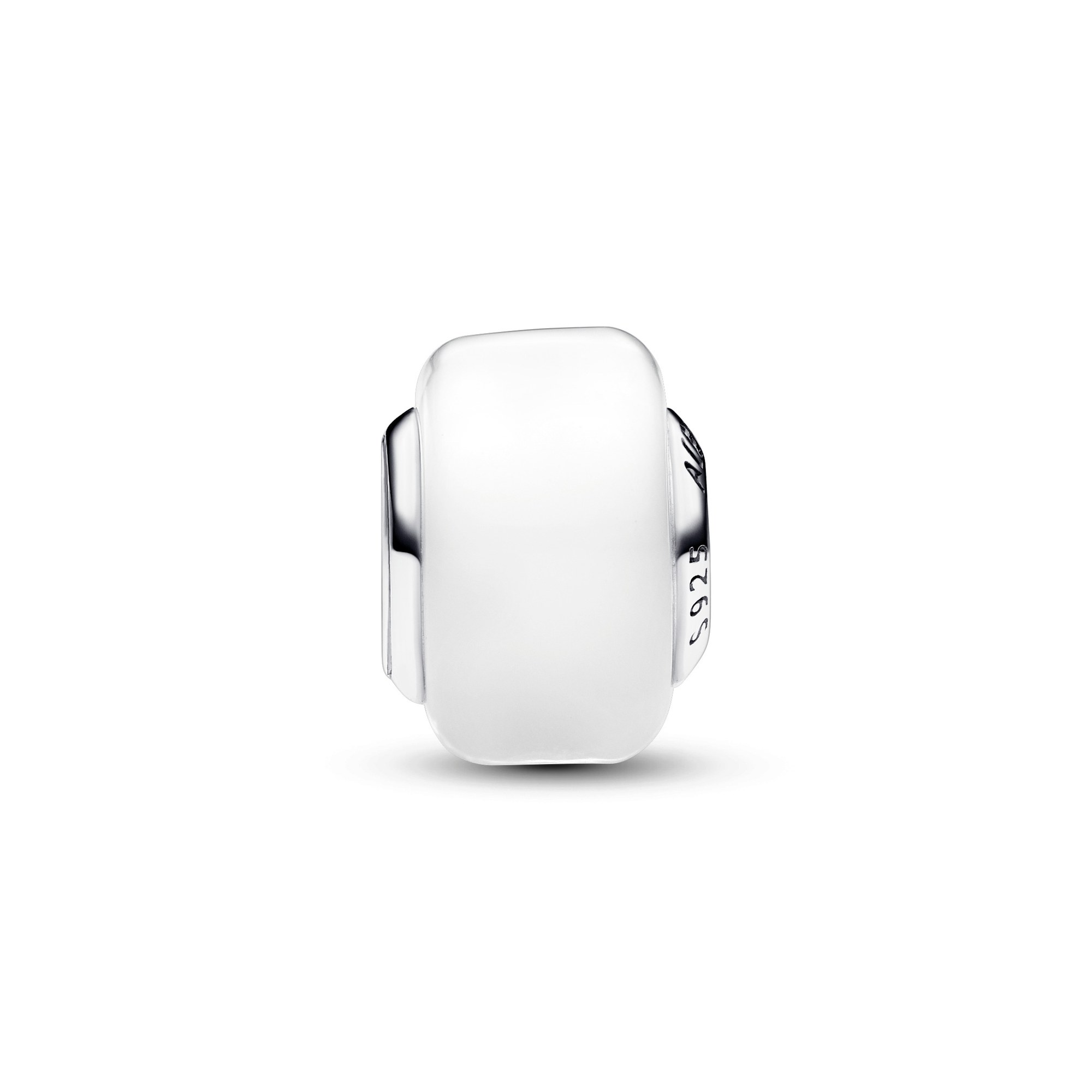 Pandora Weißes Murano-Glas Mini-Charm - Sterling Silber - Weiß Ansicht 2 – Ansicht 2