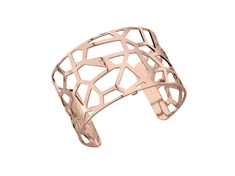 Roségoldener Armreifen von Les Georgettes in 40 mm mit modernem, geometrischem Design und filigranen Ausschnitten, ideal für einen eleganten Look.