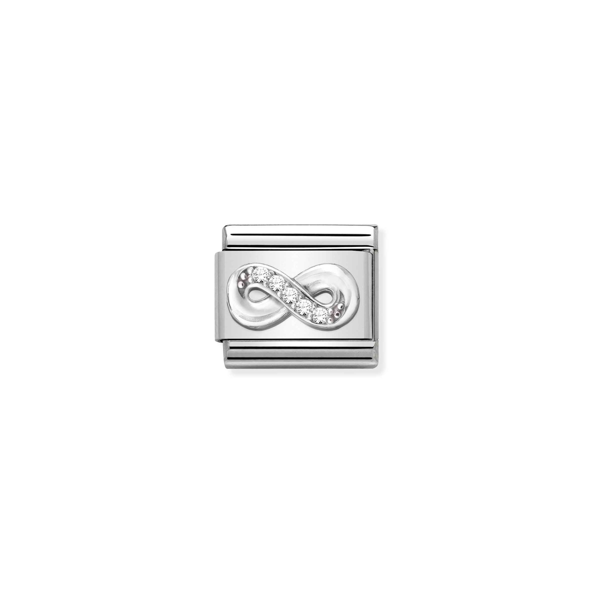Nomination Composable Classic Charm Unendlichkeit - Edelstahl, Sterling Silber, Zirkonia