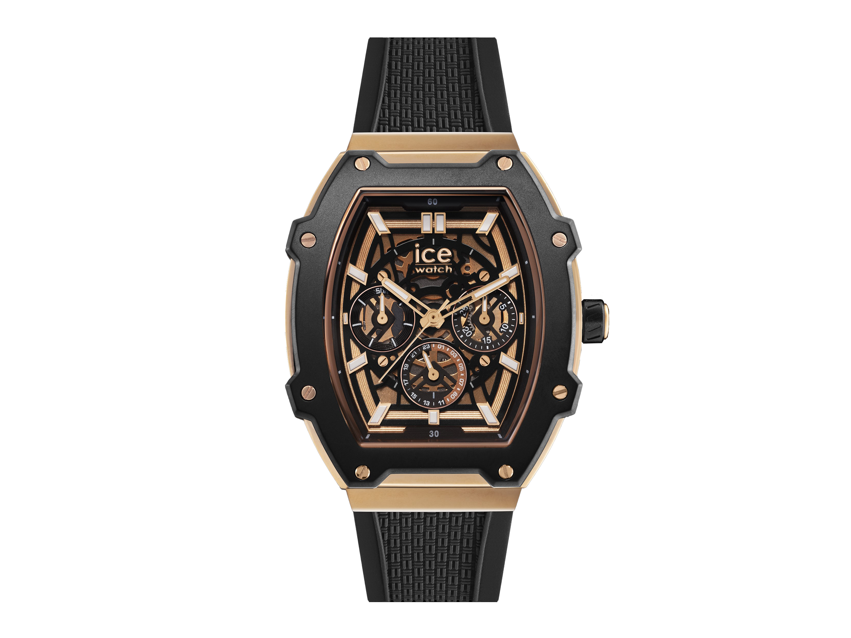 ICE watch 024370 ICE boliday Uhr in Schwarz und Rosé mit einem modernen Gehäuse, sportlichem Design und einem strapazierfähigen schwarzen Armband. Ideal für stilbewusste Träger.