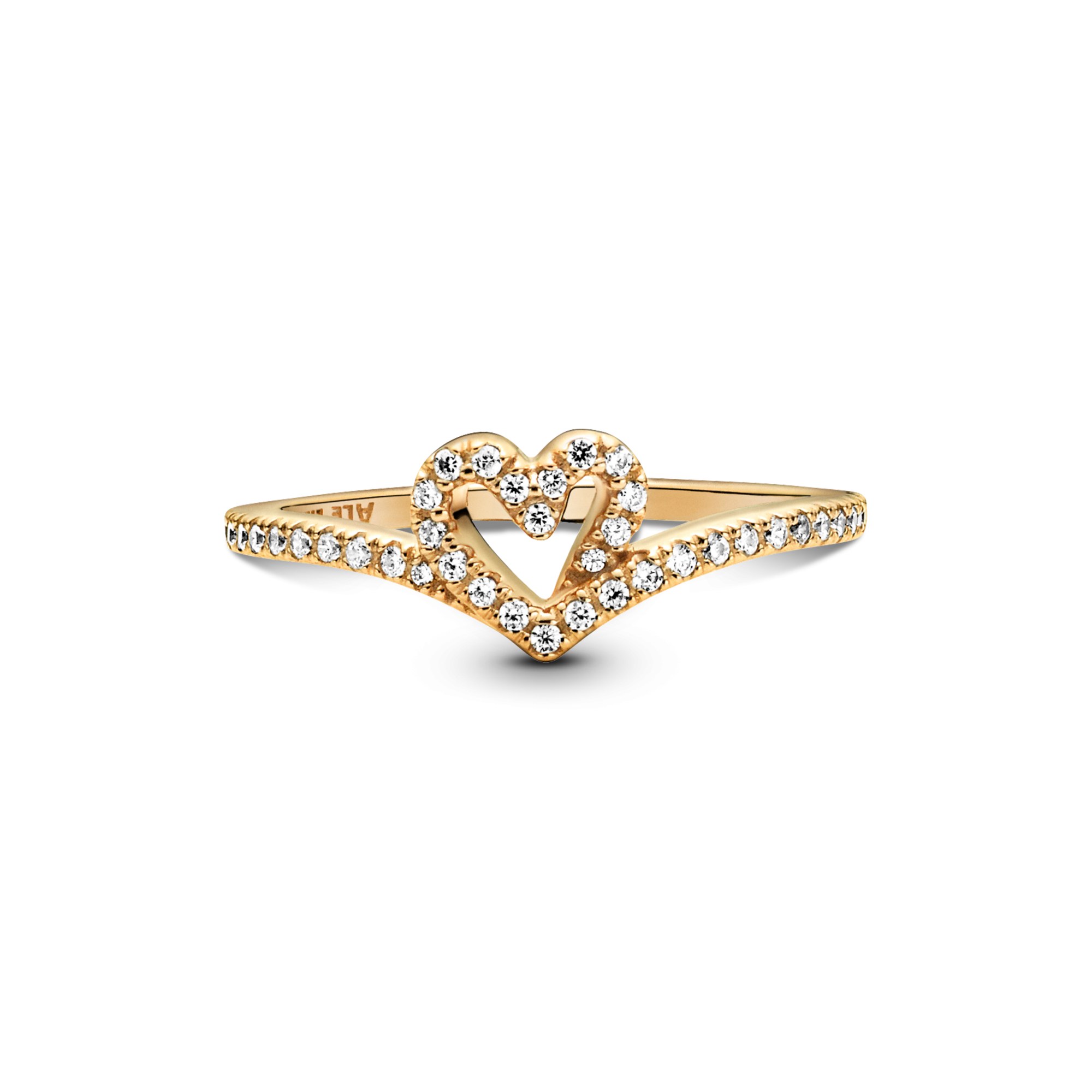 Pandora Herz Ring nach zeitlosem Wunsch - Gelbgold vergoldet - Zirkonia – Ansicht 2